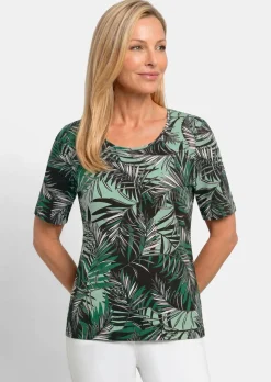 T-shirt en viscose avec imprimé palmier