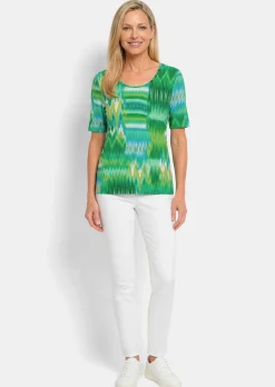 T-shirt en viscose avec motif en zigzag