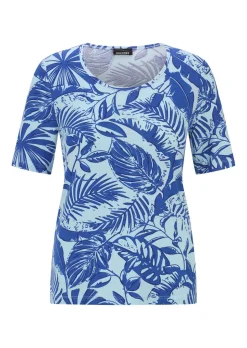 T-shirt en viscose avec motif feuilles graphique