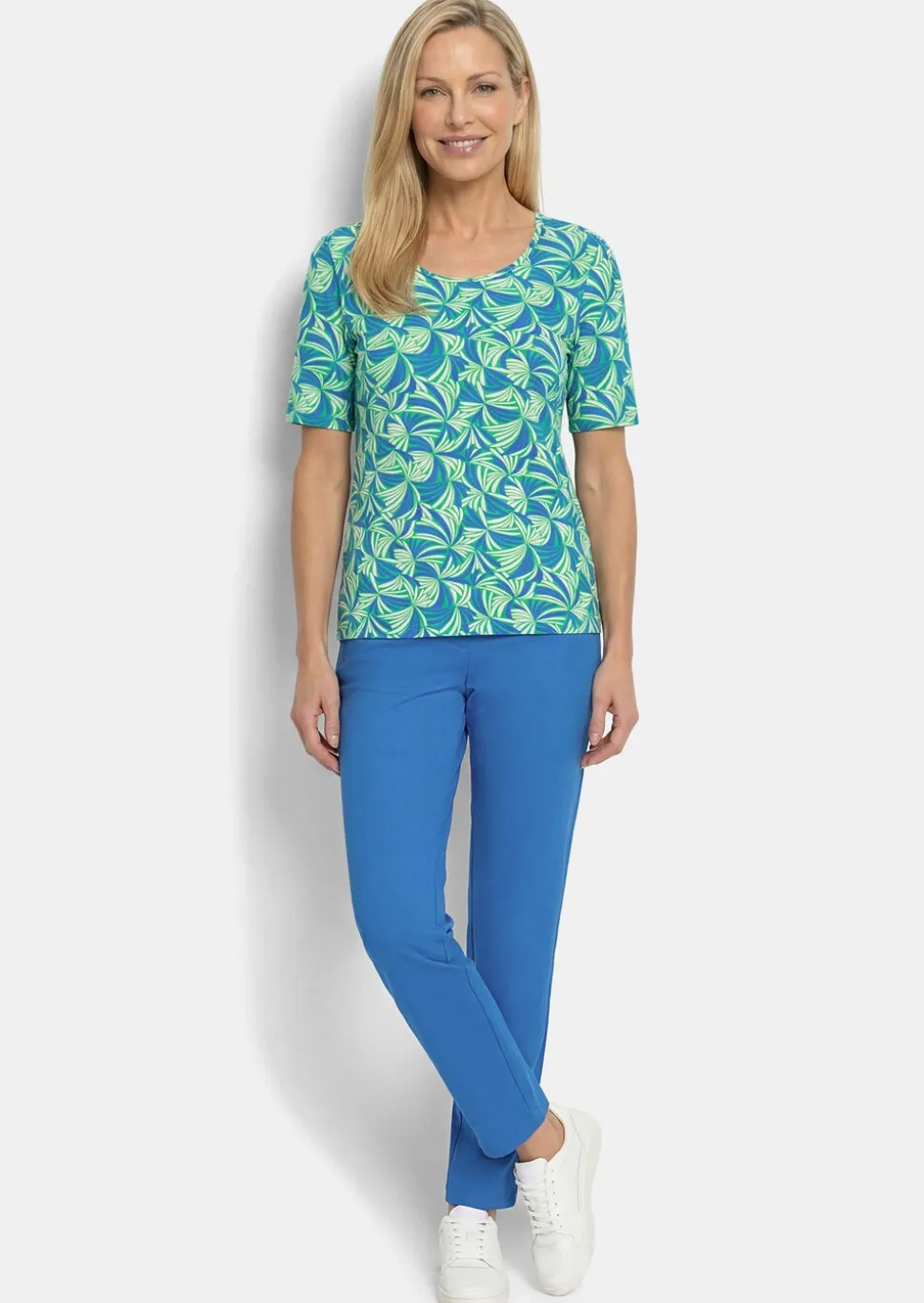 T-shirt en viscose avec motif feuilles