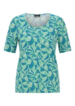 T-shirt en viscose avec motif feuilles