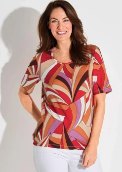T-shirt en viscose avec motif sophistiqué