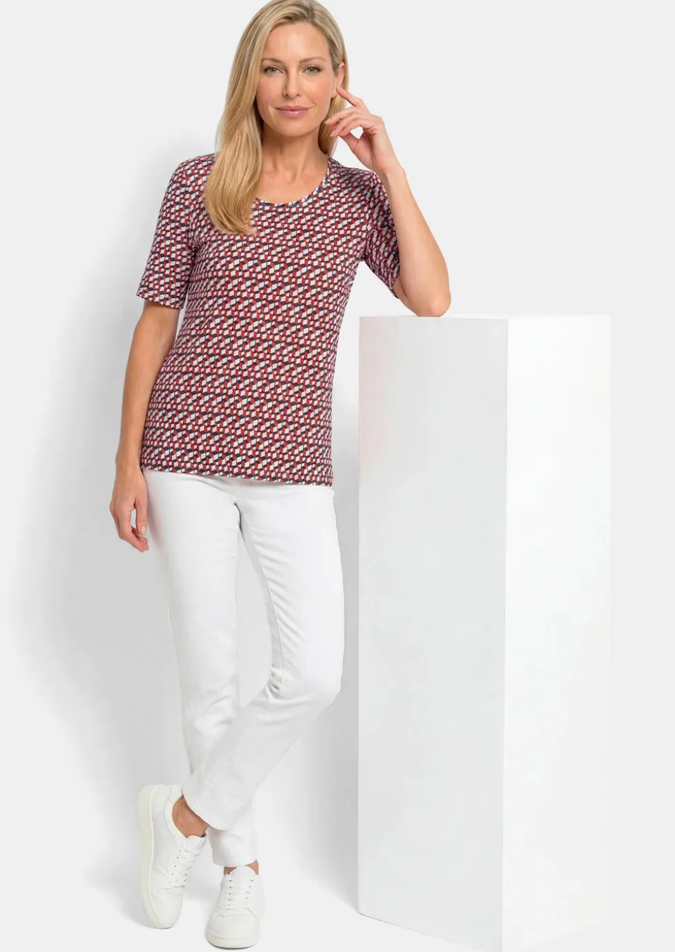 T-shirt en viscose avec un bel imprimé 3D