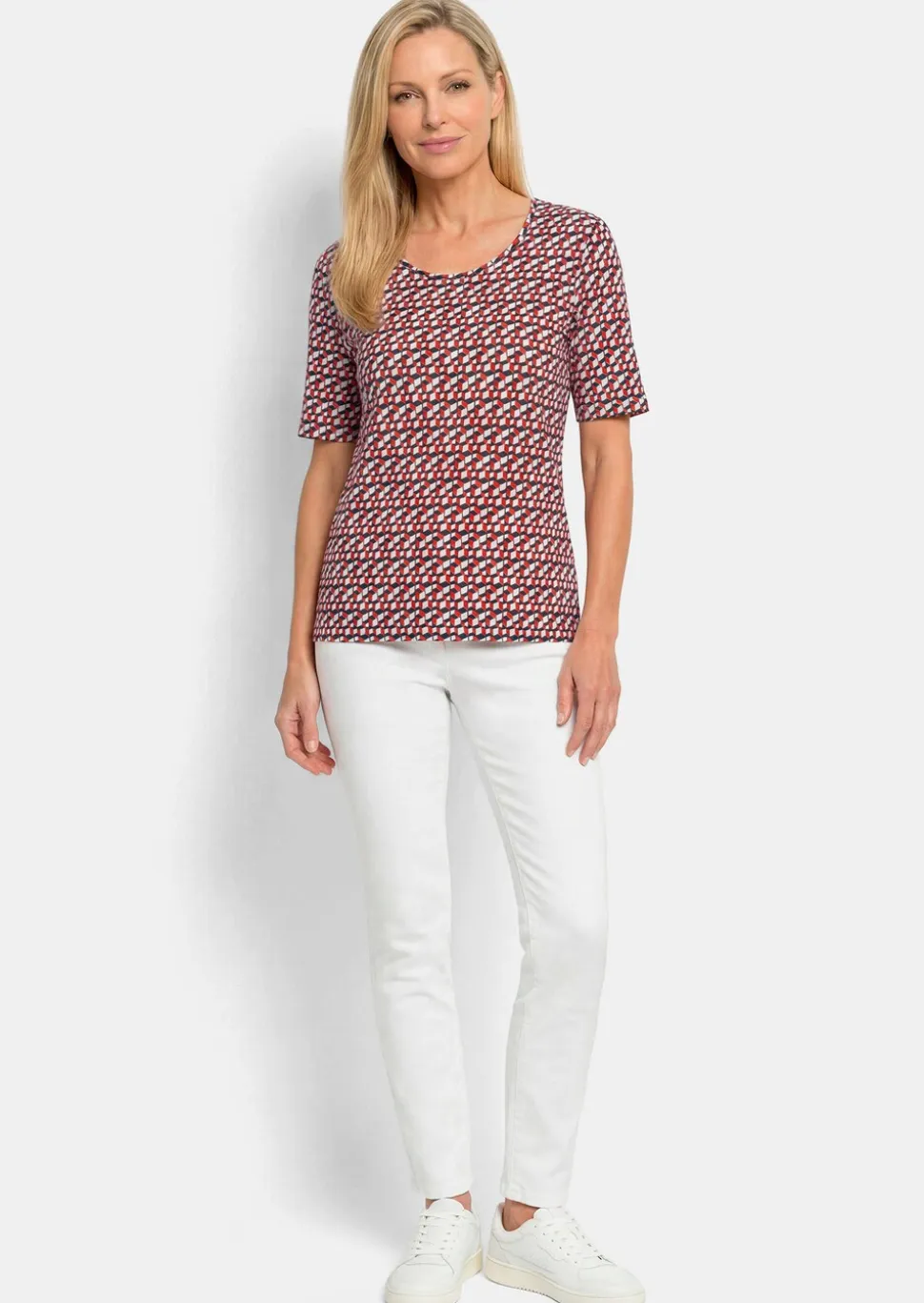 T-shirt en viscose avec un bel imprimé 3D