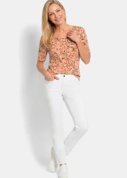 T-shirt en viscose avec un imprimé all-over frais
