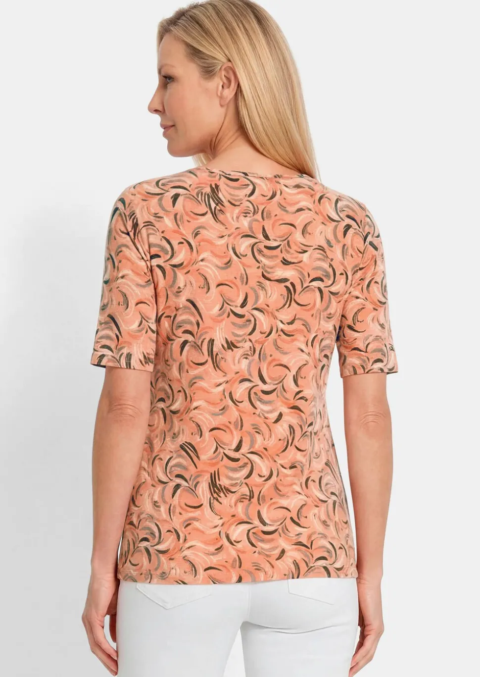 T-shirt en viscose avec un imprimé all-over frais