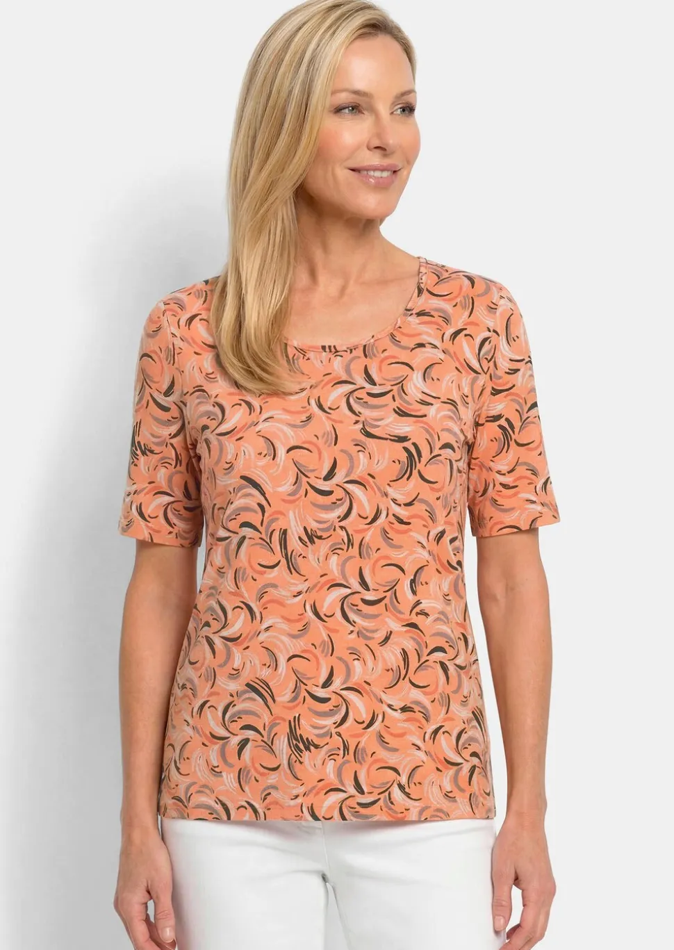 T-shirt en viscose avec un imprimé all-over frais