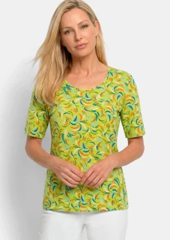 T-shirt en viscose avec un imprimé all-over frais