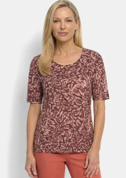 T-shirt en viscose avec un imprimé floral abstrait