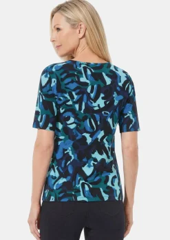 T-shirt en viscose avec un imprimé artistique