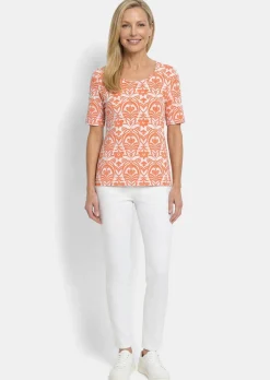 T-shirt en viscose avec un motif ornemental féminin
