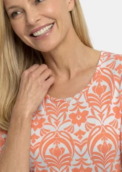 T-shirt en viscose avec un motif ornemental féminin