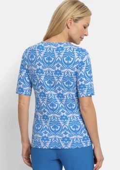 T-shirt en viscose avec un motif ornemental féminin