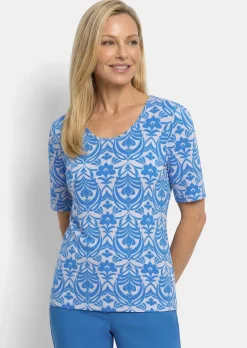 T-shirt en viscose avec un motif ornemental féminin