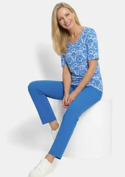 T-shirt en viscose avec un motif ornemental féminin