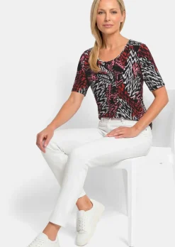 T-shirt en viscose avec un motif abstrait effet fourrure
