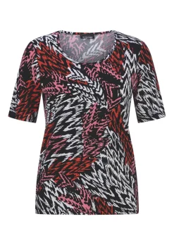 T-shirt en viscose avec un motif abstrait effet fourrure