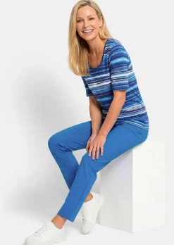 T-shirt en viscose avec un motif à rayures aux couleurs intenses