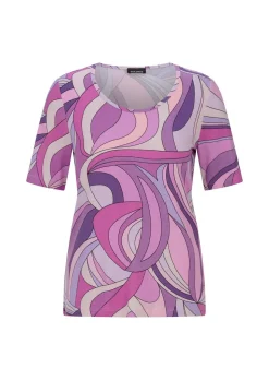 T-shirt en viscose avec un raffiné imprimé all-over