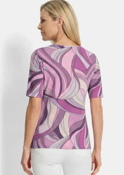 T-shirt en viscose avec un raffiné imprimé all-over
