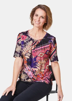 T-shirt extensible avec imprimé mode