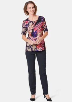T-shirt extensible avec imprimé mode