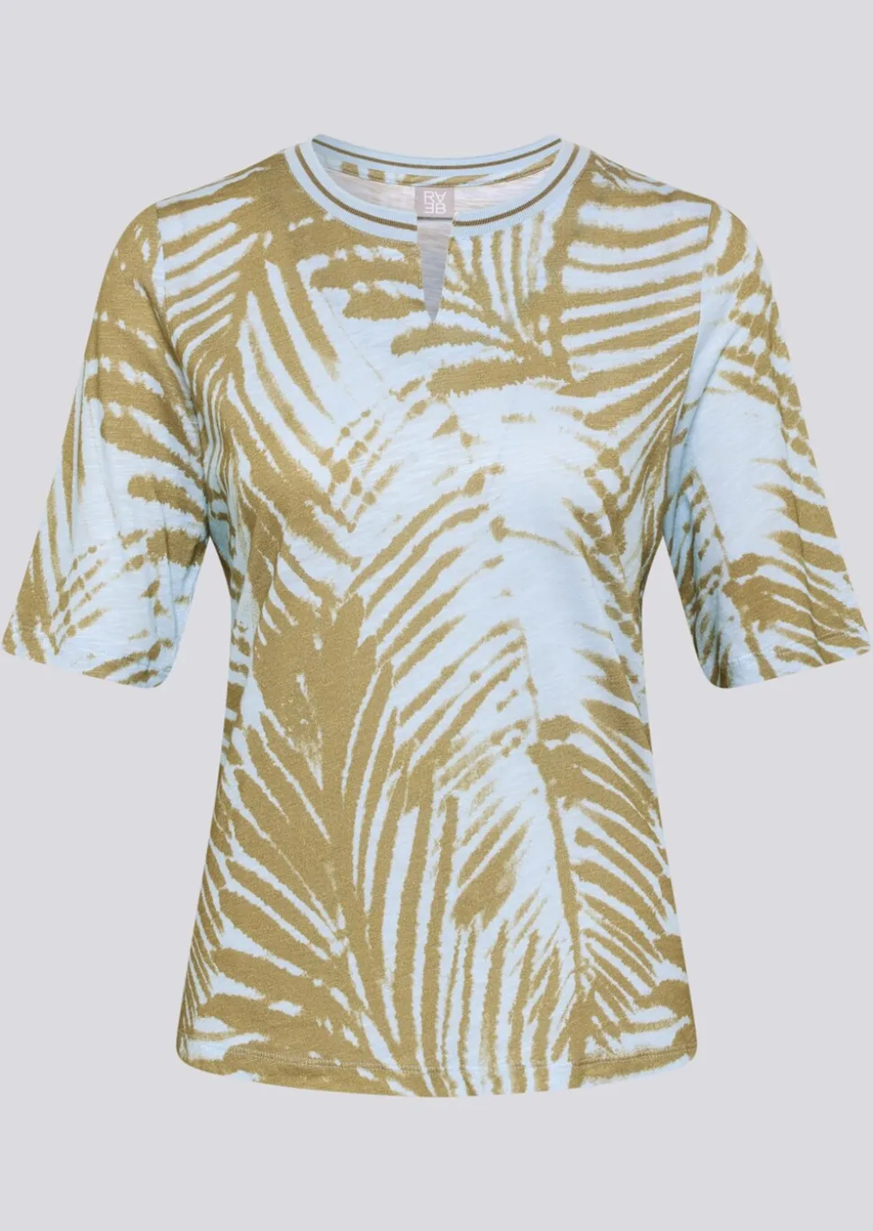 T-shirt flammée avec imprimé de feuilles