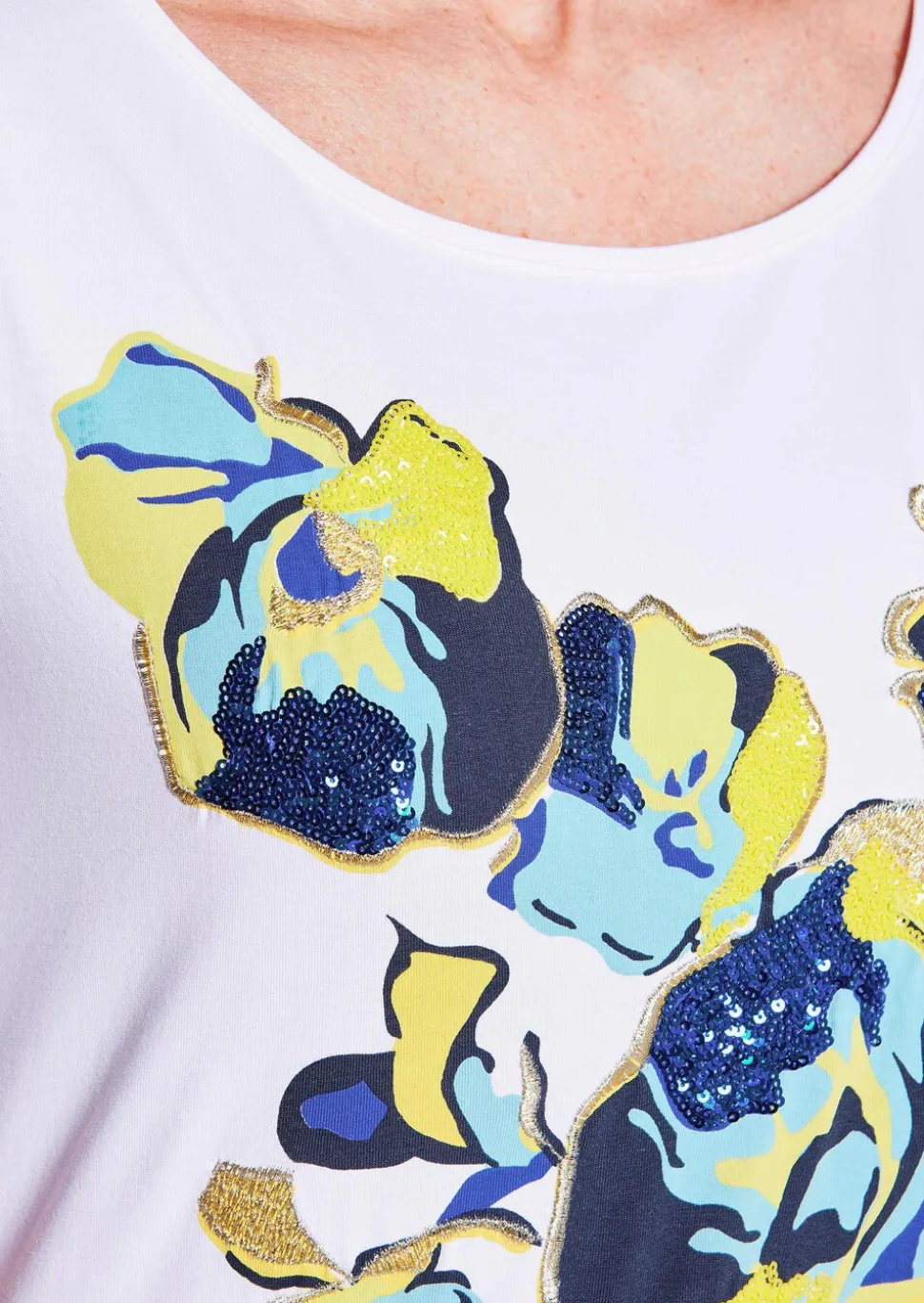 T-shirt imprimé avec broderie