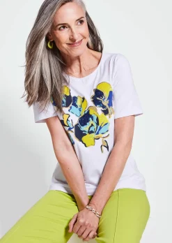 T-shirt imprimé avec broderie