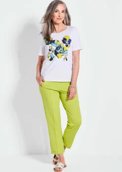 T-shirt imprimé avec broderie