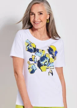 T-shirt imprimé avec broderie