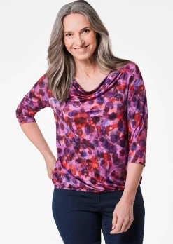 T-shirt imprimé avec col bénitier