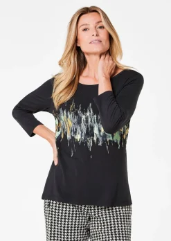 T-shirt imprimé avec effet scintillant