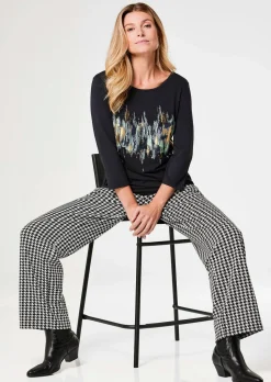 T-shirt imprimé avec effet scintillant
