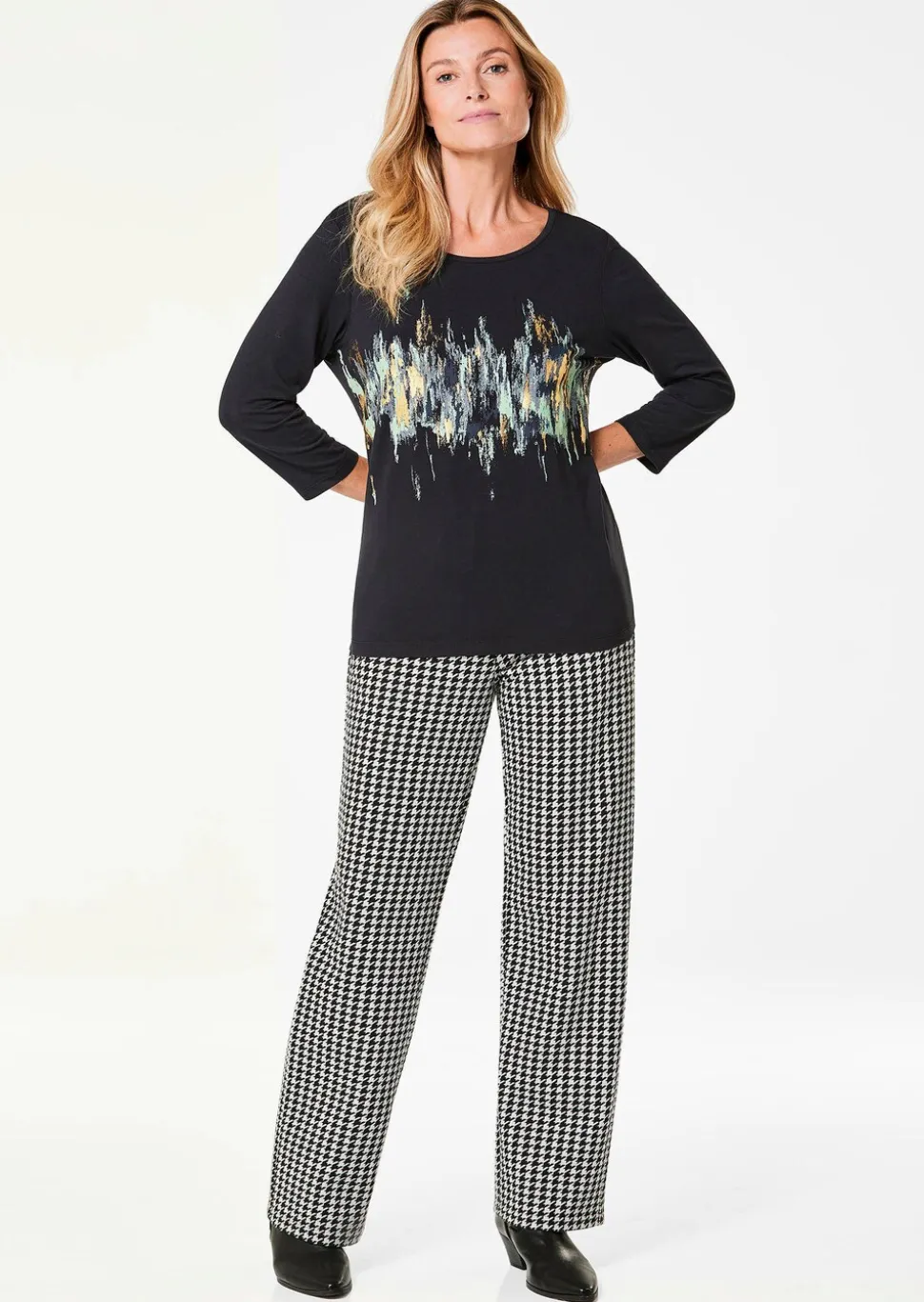 T-shirt imprimé avec effet scintillant