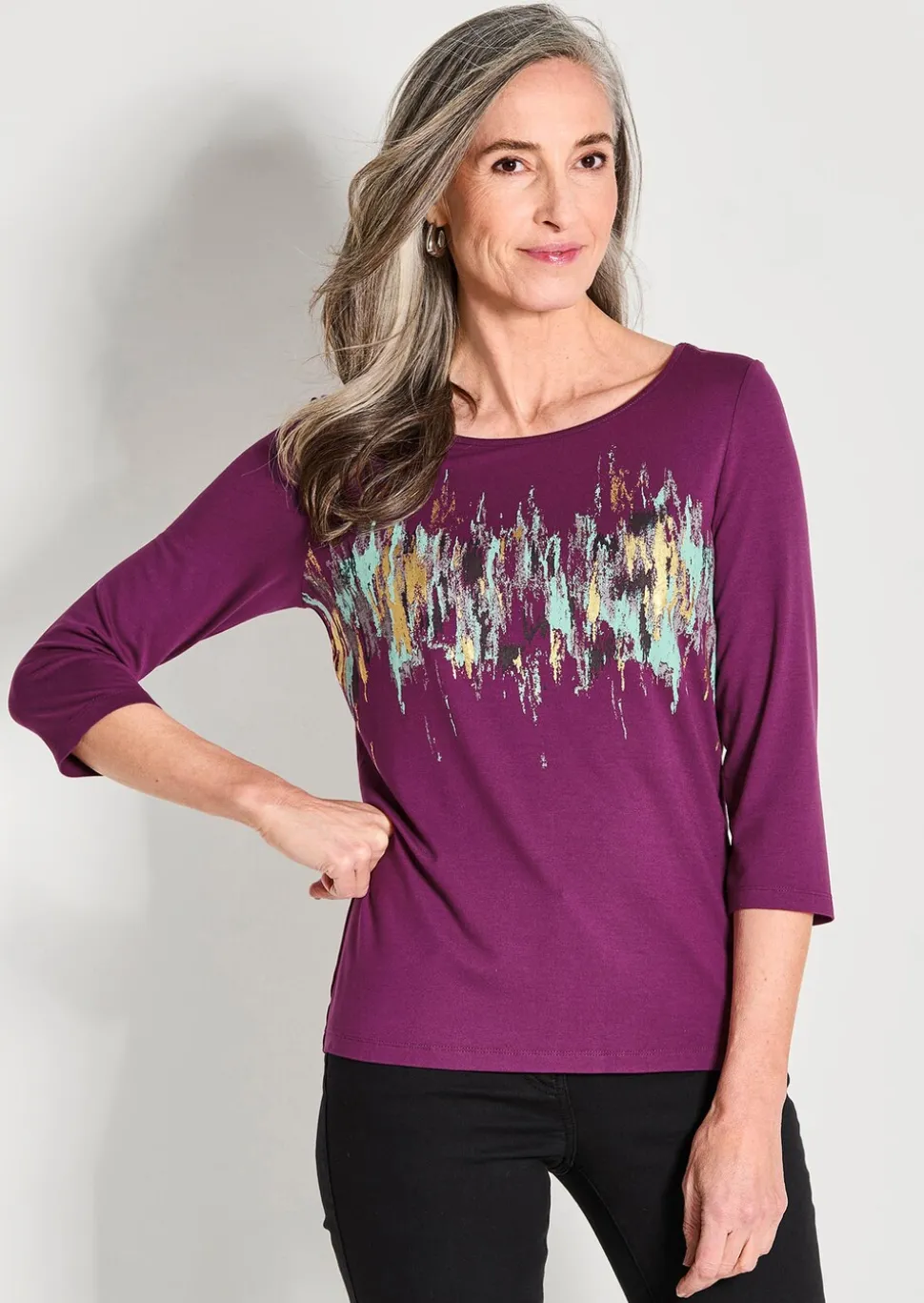 T-shirt imprimé avec effet scintillant