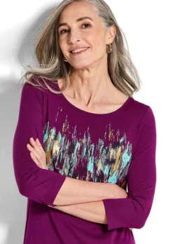 T-shirt imprimé avec effet scintillant