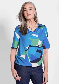 T-shirt imprimé avec encolure bénitier