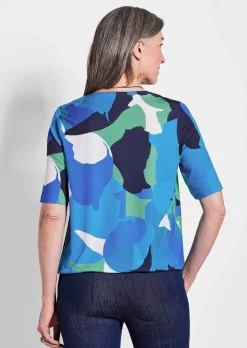 T-shirt imprimé avec encolure bénitier