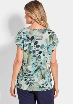 T-shirt imprimé en crêpe léger