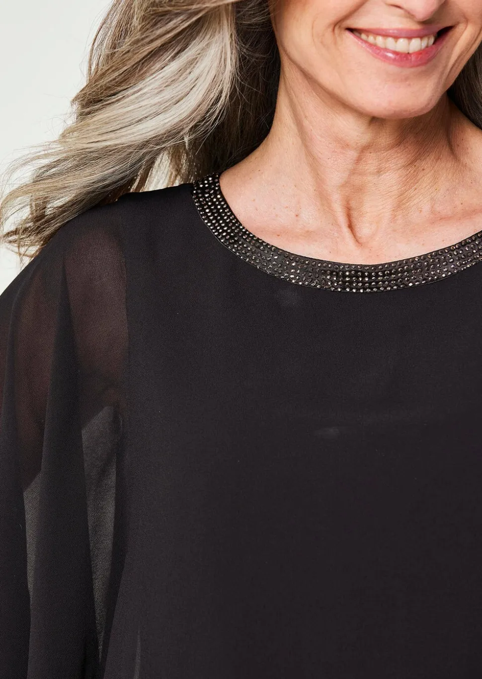 T-shirt à manches larges en mousseline