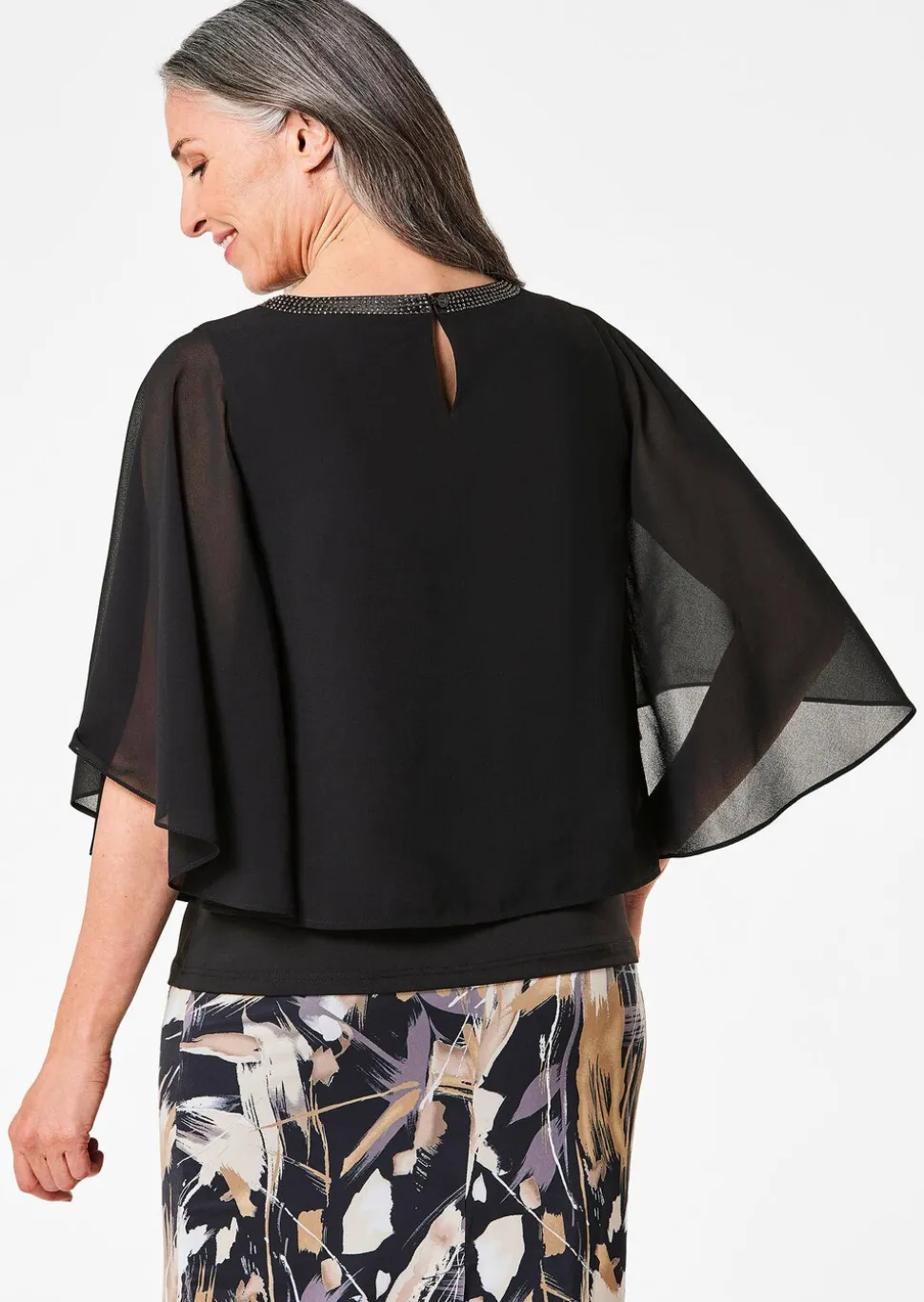 T-shirt à manches larges en mousseline