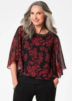 T-shirt à manches larges en mousseline
