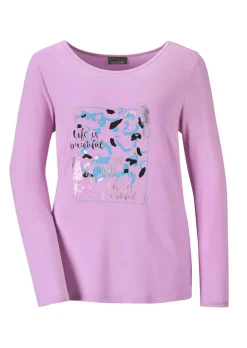 T-shirt à manches longues avec imprimé pailleté