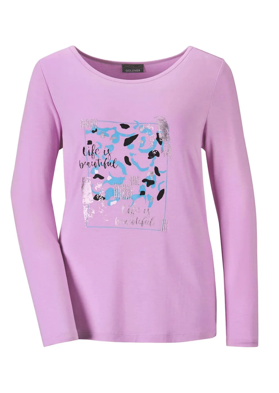 T-shirt à manches longues avec imprimé pailleté