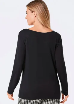T-shirt à manches longues avec imprimé pailleté