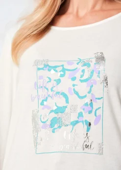 T-shirt à manches longues avec imprimé pailleté