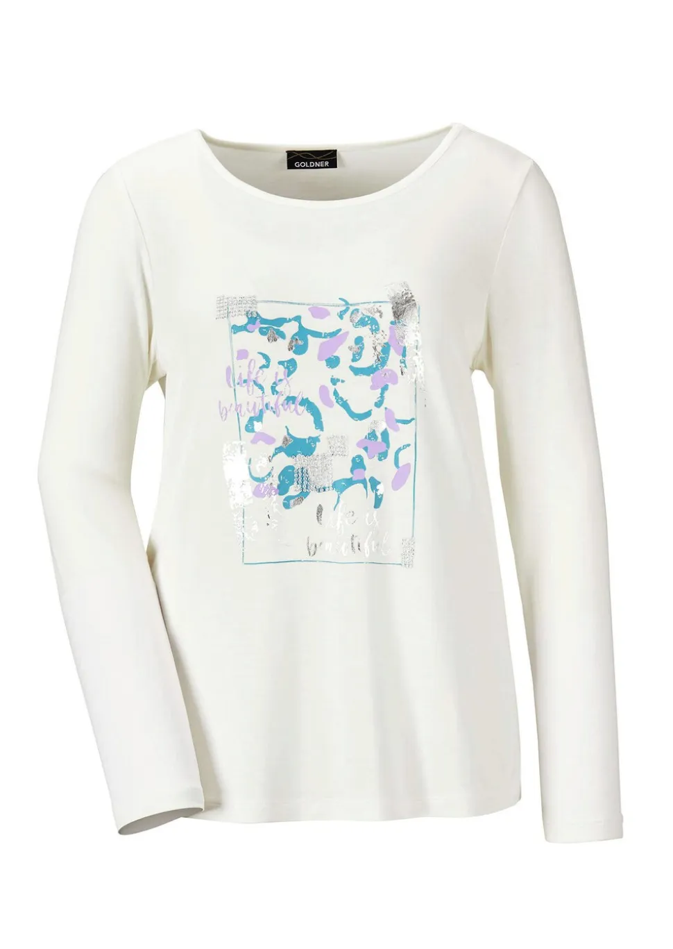 T-shirt à manches longues avec imprimé pailleté