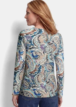 T-shirt à manches longues avec motif cachemire
