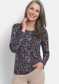 T-shirt à manches longues avec motif cachemire